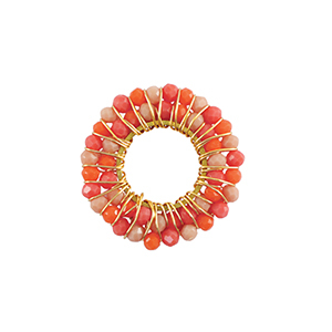 Breloques en acier Inox perles &agrave; facettes 26mm Orange-dor&eacute;