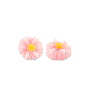 Perles en r&eacute;sine fleur 8mm Rose clair