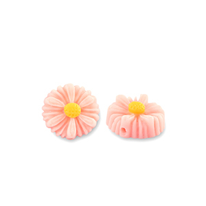 Perles en r&eacute;sine fleur 8mm P&ecirc;che