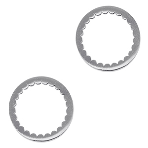 Breloques en acier Inox connecteur cercle Argent&eacute;
