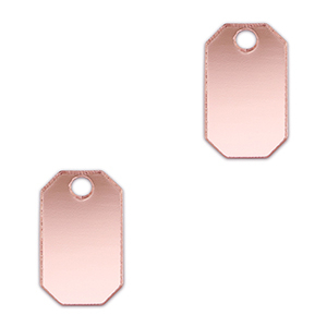 Pendentifs accroche-regard octogone Rose clair m&eacute;tallique