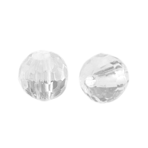 Perles acryliques 6 mm facett&eacute;es Transparent