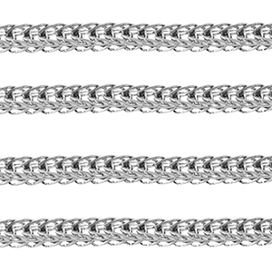 Appr&ecirc;ts en acier Inox cha&icirc;ne maille jaseron Argent&eacute;
