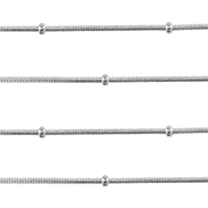 Appr&ecirc;ts en acier Inox cha&icirc;ne maille jaseron maille serpentine avec perles Argent&eacute;