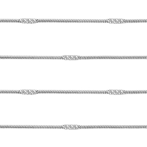 Appr&ecirc;ts en acier Inox cha&icirc;ne maille jaseron Argent&eacute;