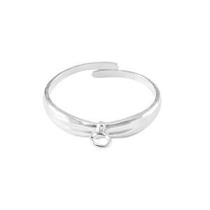 Bagues en acier Inox avec anneau Argent&eacute;