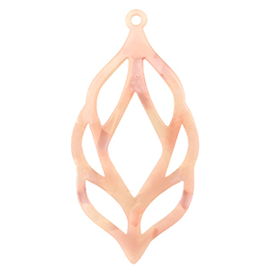Pendentifs en r&eacute;sine Rose p&ecirc;che opale