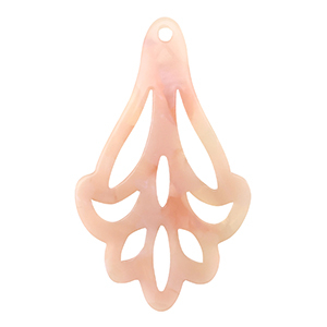 Pendentifs en r&eacute;sine Rose p&ecirc;che opale