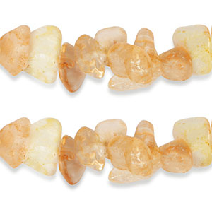 Perles Chips Quartz citrine Orange doux