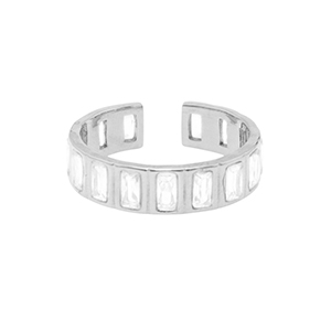 Bagues en acier Inox cristal Argent&eacute;