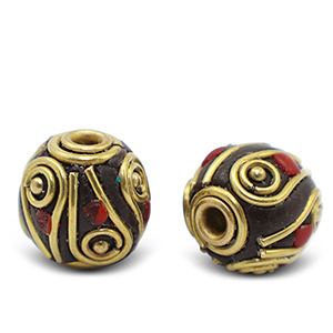 Perles boh&egrave;mes Rouge-dor&eacute; antique