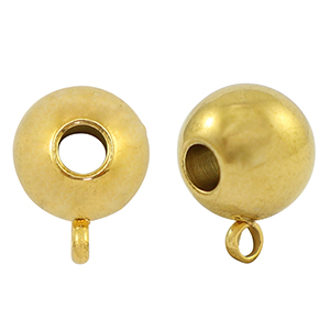 Perles en acier Inox avec anneau 10mm Dor&eacute;