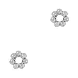 Perles en acier Inox spacer anneau Bali 4mm Argent&eacute;