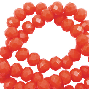 Perles &agrave; facettes 6x4mm disque Heishi Orange vermillon