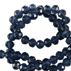 Perles &agrave; facettes 3x2mm disque Heishi Bleu marine