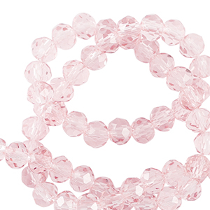 Perles &agrave; facettes 3x2mm disque Heishi Rose p&acirc;le