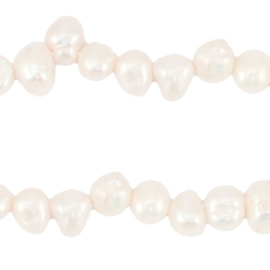 BQ Perles d'eau douce nugget oval 6-7mm Blanc naturel