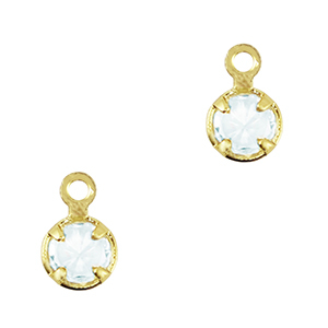 Pendentifs en verre Crystal Glass Bleu ciel clair-dor&eacute;