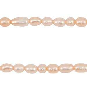 BQ Perles d'eau douce "grain de riz" 4-7x4-5mm Rose p&ecirc;che