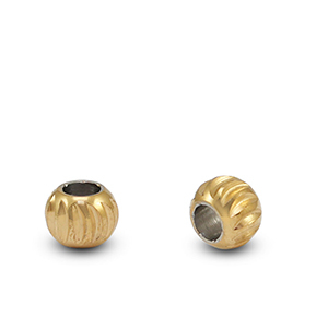 Perles en acier Inox 4mm Dor&eacute;