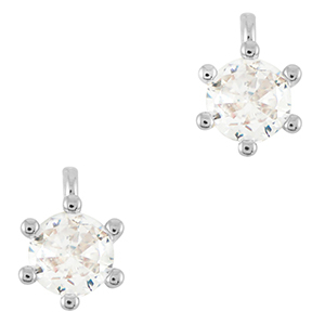 M&eacute;tal TQ laiton breloques zirconium Argent&eacute;
