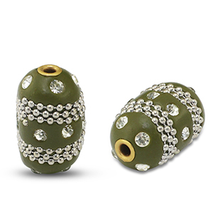 Perles boh&egrave;mes Vert-argent&eacute;
