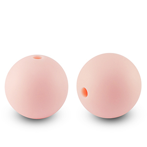 Perles en silicone 15mm Rose b&eacute;b&eacute;