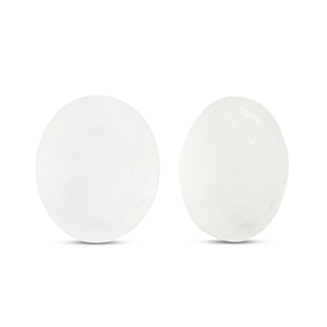 Breloque en pierre naturelle Verre ovale Blanc