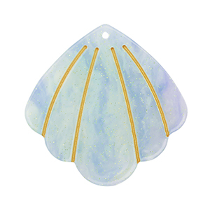 Pendentifs en r&eacute;sine coquille Bleu