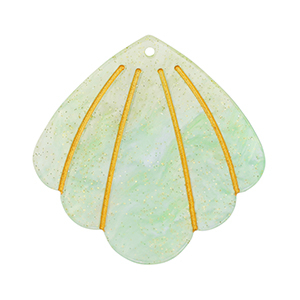 Pendentifs en r&eacute;sine coquille Vert menthe