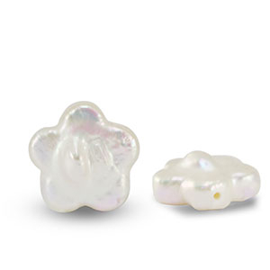 Perles d&rsquo;eau douce fleur Blanc naturel