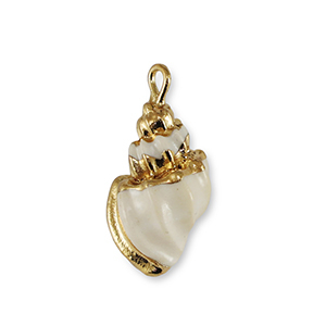 Pendentifs coquillage specials Blanc-dor&eacute;