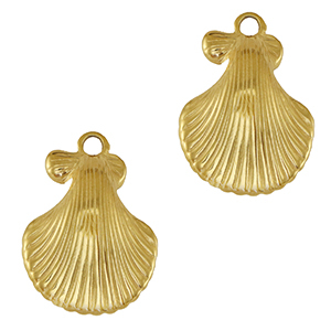 Breloques en acier Inox coquille Dor&eacute;