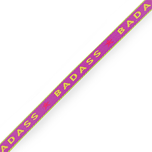 Ruban texte "badass" Violet