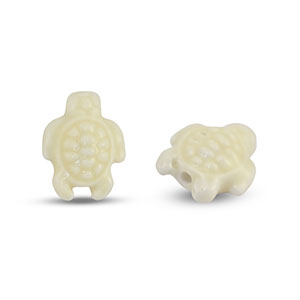 Perles en c&eacute;ramique tortue Blanc cass&eacute;