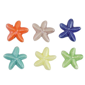 Perles en c&eacute;ramique &eacute;toile de mer Multicolore