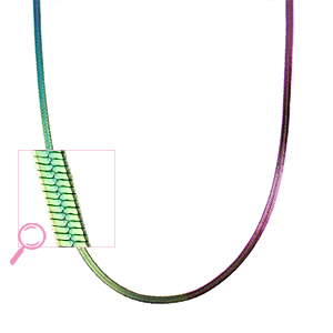 Colliers en acier Inox serpentine Violet vert-AB Coating