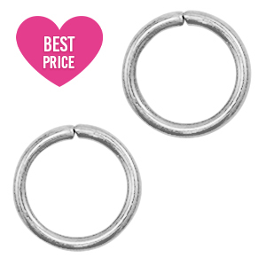 Appr&ecirc;ts en acier inox anneau bris&eacute; 8mm Argent&eacute;