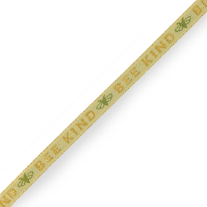 Ruban texte "bee kind" Vert-dor&eacute;