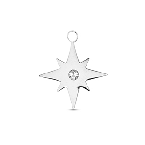 Breloques en acier Inox &eacute;toile Argent&eacute;