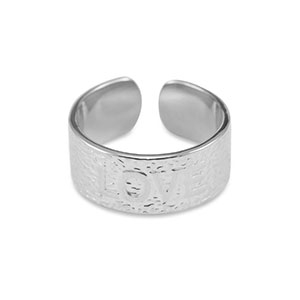 Bagues en acier Inox ''Love'' Argent&eacute;