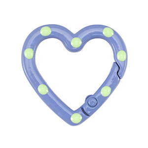 Appr&ecirc;ts color&eacute;s anneau porte-cl&eacute;s coeur Bleu-vert