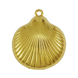Breloques en acier Inox coquille Dor&eacute;