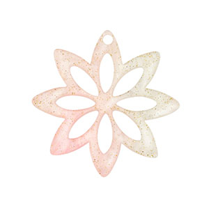 Pendentifs en r&eacute;sine fleur Rose clair