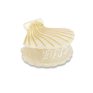 Accessoires pour cheveux pince &agrave; cheveux coquille Blanc-Dor&eacute;
