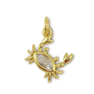 M&eacute;tal TQ laiton breloques crabe Dor&eacute;