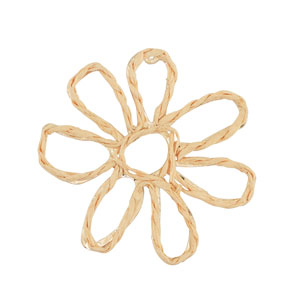 Pendentifs en Raphia fleur 55mm P&ecirc;che clair