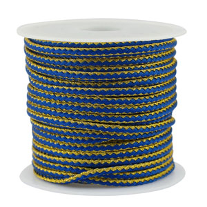Cordon tress&eacute; tendance 2.3mm Bleu-dor&eacute;