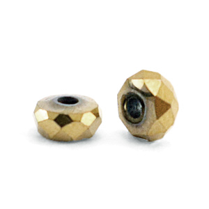 Perles h&eacute;matites facett&eacute; disque 4x2mm Dor&eacute; antique