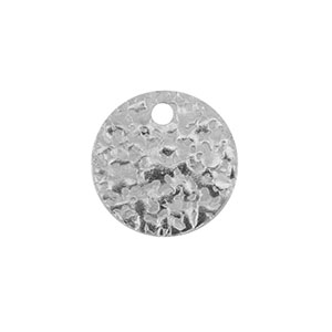 Breloques en acier Inox ronde Argent&eacute;